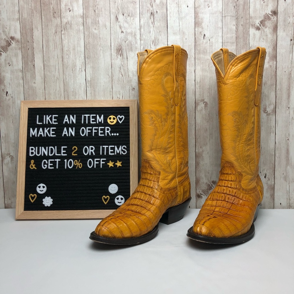 Corral Boots Genuine Leather and Caiman, Size 7